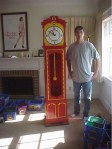 Eric Harshbarger with his clock